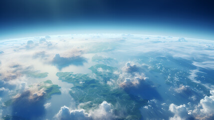 Fototapeta na wymiar photography of planet Earth globe taken from above with clouds above.