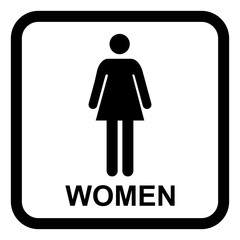 Restroom lady wc symbol, women flat web button, toilet vector illustration information