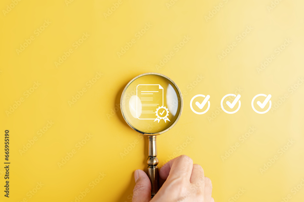 Poster Quality guarantee and digital form checklist documentation database.