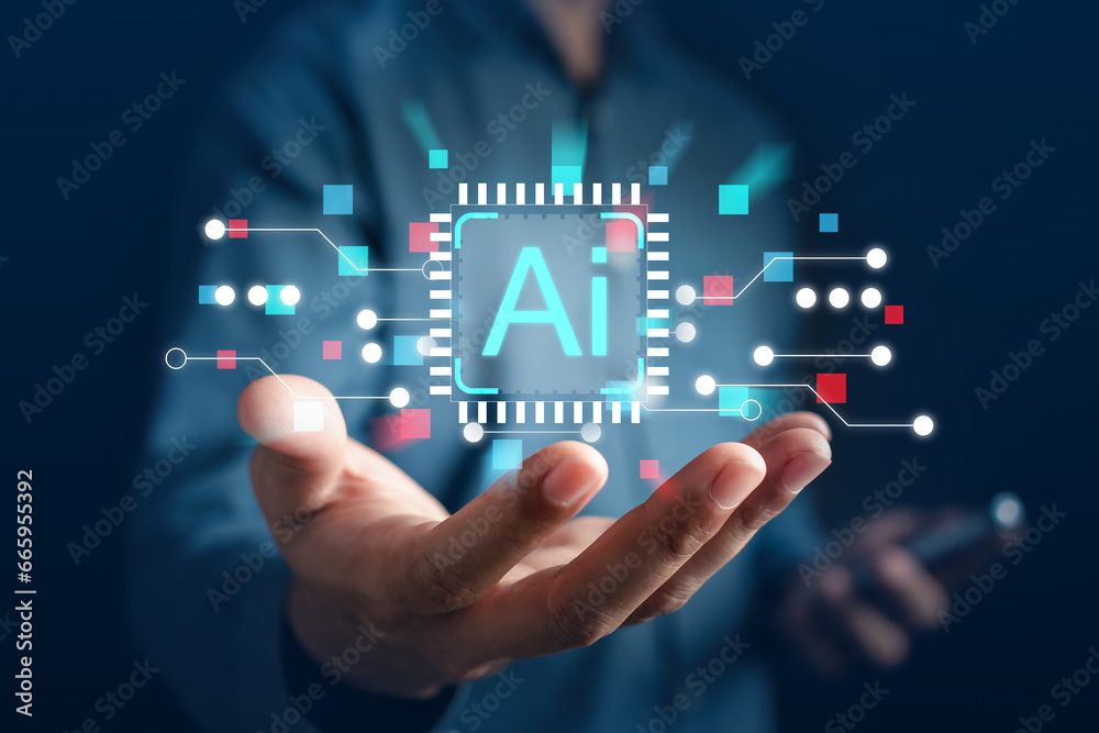 Poster Chat Ai Robot system intelligence Ai. Chat Artificial Intelligence.