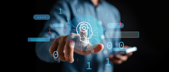 Fototapeta premium Chat Ai Robot system intelligence Ai. Chat Artificial Intelligence.
