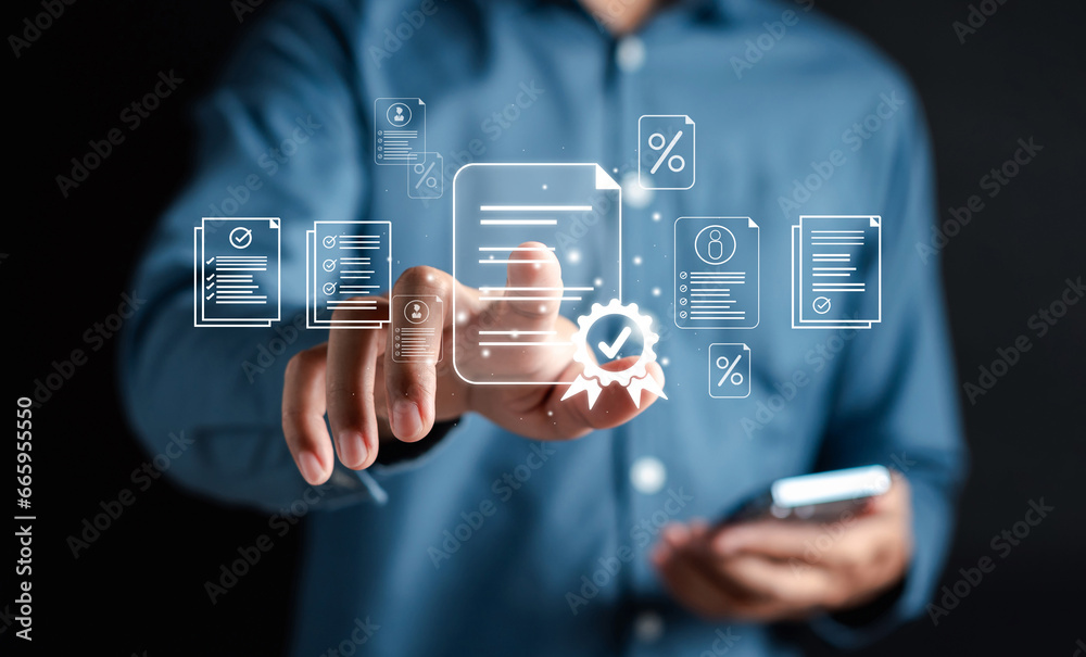 Poster Quality guarantee and digital form checklist documentation database.