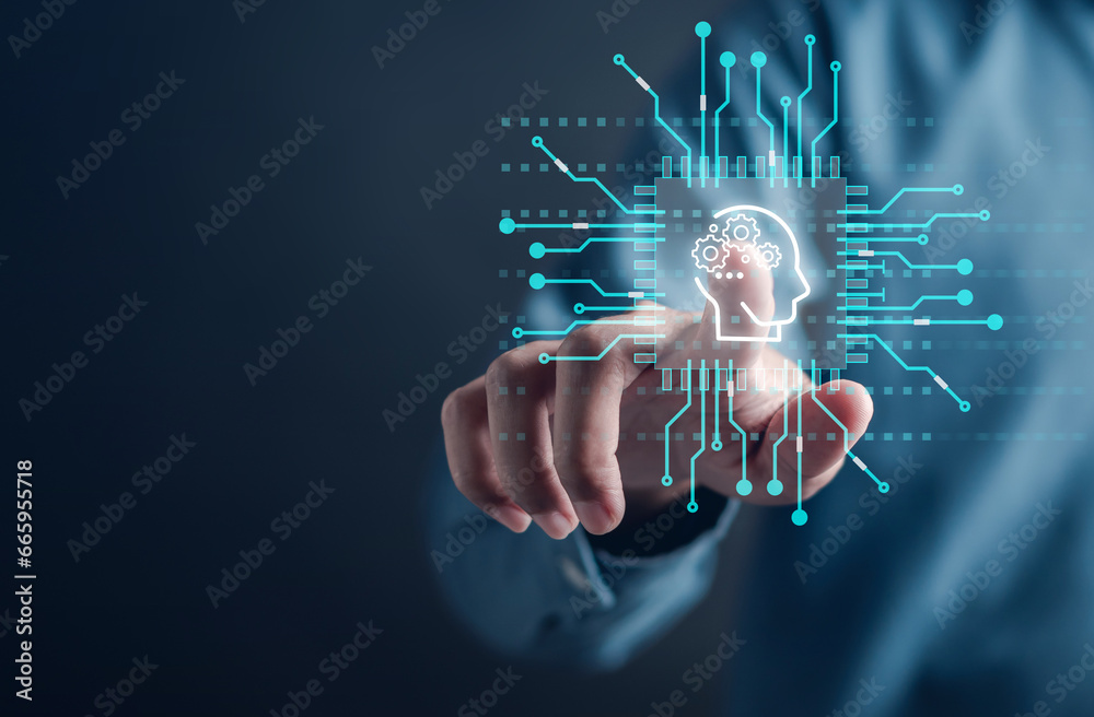 Poster Chat Ai Robot system intelligence Ai. Chat Artificial Intelligence.