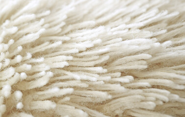 Closeup the Texture of White Soft Faux Fur of an Animal Stuffed Doll