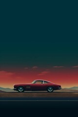 Obraz premium retro classic car on the road