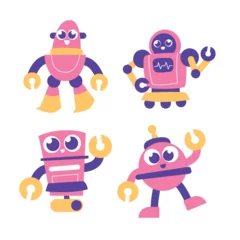 Fotobehang Colorful Cute Robot Collections © Soey