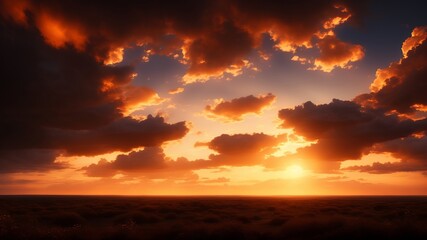Fototapeta na wymiar sky sunset over the clouds. AI Generated