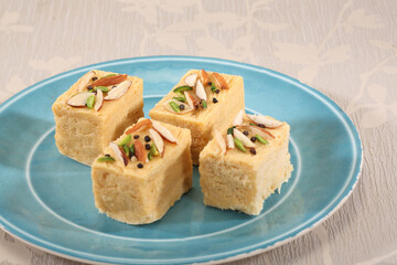Dodha Barfi or Doda barfi, Prepaired with sprouted wheat, Indian Trational Sweet
