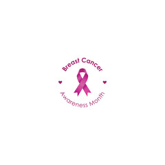 Breast cancer logo, sticker vector graphics