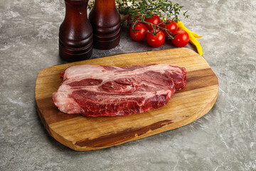 Raw beef chuck roll steak