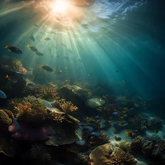 Foto op Aluminium coral reef and fished in the sea © Abdul