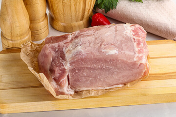 Raw uncooked pork meat loin
