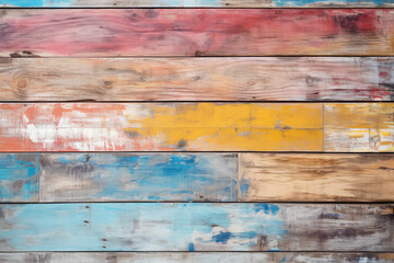 Rustic charm of an old, colorful wooden texture. This abstract, painted wall, table, and floor capture a unique ambiance that adds character to any design project.