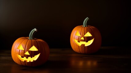 pumpkin on black background. AI Generated