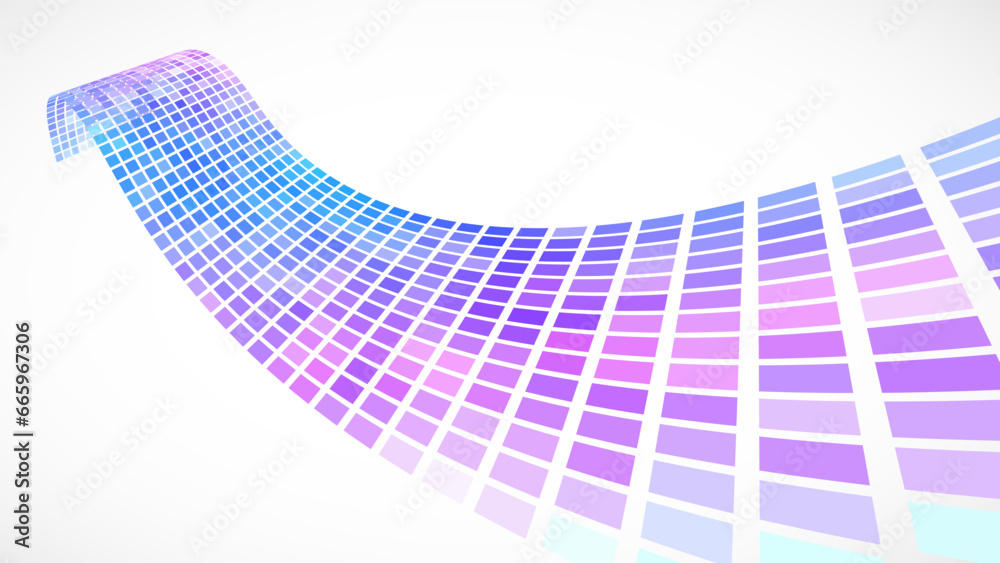 Poster abstract retro background. waves are made of squares. pixel art vector illustration.