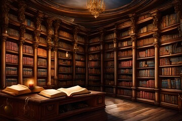 old books in library