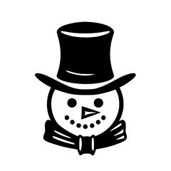 Festive Snowman Vector Illustration for Winter Holidays, Perfect for Christmas Cards, Holiday Decorations, and Winter-Themed Projects - Cute, Smiling Snowman Character in Red Scarf and Top Hat