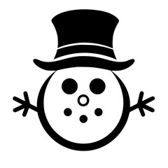 Festive Snowman Vector Illustration for Winter Holidays, Perfect for Christmas Cards, Holiday Decorations, and Winter-Themed Projects - Cute, Smiling Snowman Character in Red Scarf and Top Hat