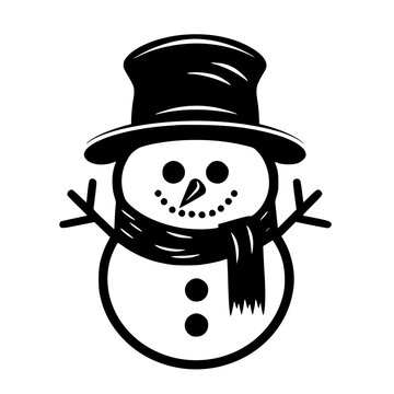 recommend clip art: Festive Snowman Vector Illustration for Winter Holidays, Perfect for Christmas Cards, Holiday Decorations, and Winter-Themed Projects - Cute, Smiling Snowman Character in Red Scarf and Top Hat