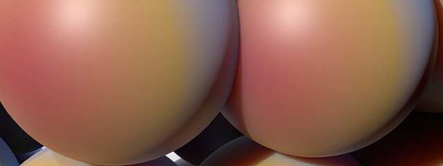 Elegant and modern 3D Rendering image background with pop dense spherical blue and warm colors