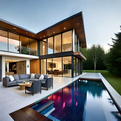 Beautiful house and glass