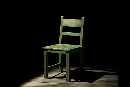 The green wooden chair - isolated. Generative AI