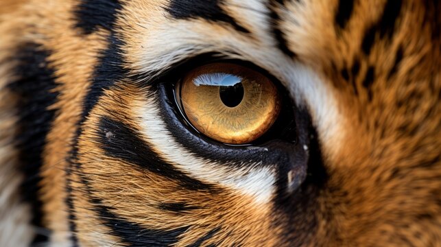 Close up of the face of an Amur Tiger Panthera tigris altaica