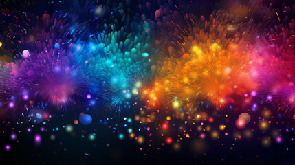 Fototapeta na wymiar Colorful fireworks in the night sky