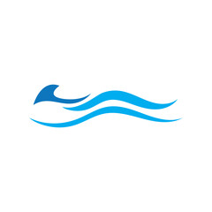 water wave logo, beach waves, sea, vector design