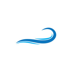 water wave logo, beach waves, sea, vector design