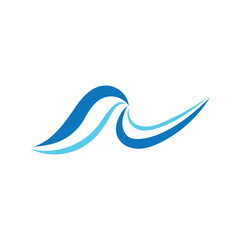 water wave logo, beach waves, sea, vector design