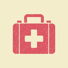 Medical box Icon in retro style. Flat Vector EPS Symbol Illustration.