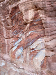 Geological Umm Ishrin formation in the historic and archaeological city of Petra, Jordan