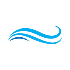 water wave logo, beach waves, sea, vector design