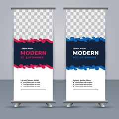 professional modern vector business roll up banner template design