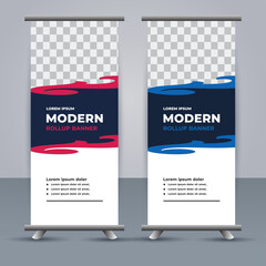 professional modern vector business roll up banner template design