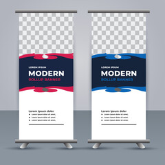 professional modern vector business roll up banner template design