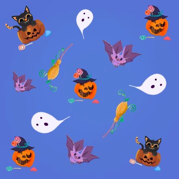 halloween seamless background pattern
