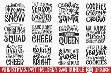 Christmas pot holders svg bundle 