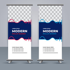 professional modern vector business roll up banner template design