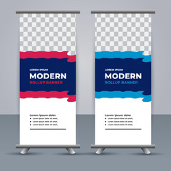 professional modern vector business roll up banner template design