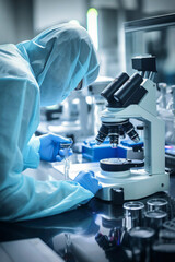 Fototapeta premium Generative AI illustration of Scientific Research Laboratory Background
