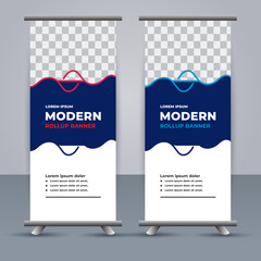professional modern vector business roll up banner template design