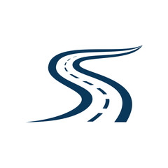 letter S road street logo icon