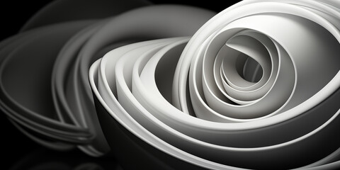Abstrakter futuristischer grandioser Hintergrund in weißen welligen Design Druckvorlage in Querformat für Banner, ai generativ