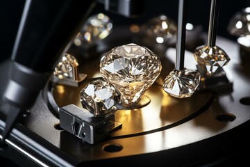 3D equipment for synthetic gem-quality diamonds. Generative AI - obrazy, fototapety, plakaty