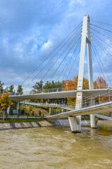 scenic view of Anhor Park bridge in autumn (Tashkent, Uzbekistan)