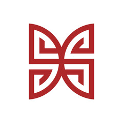 letter S S butterfly logo icon