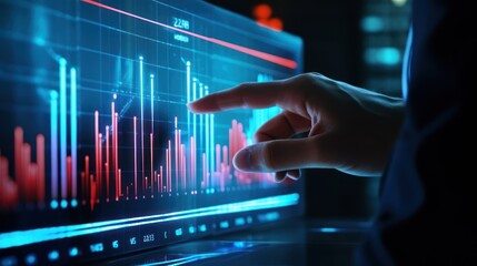 Businessman checking big data information.