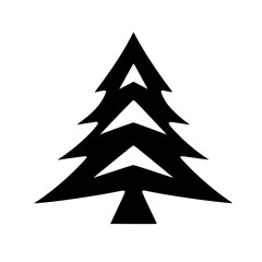 Obraz premium Decorative Christmas Tree Vector Illustration - Festive Xmas Tree Design for Greeting Cards, Holiday Decor, and Winter Celebrations - Traditional Green Pine Tree with Ornaments, Stars, and Lights